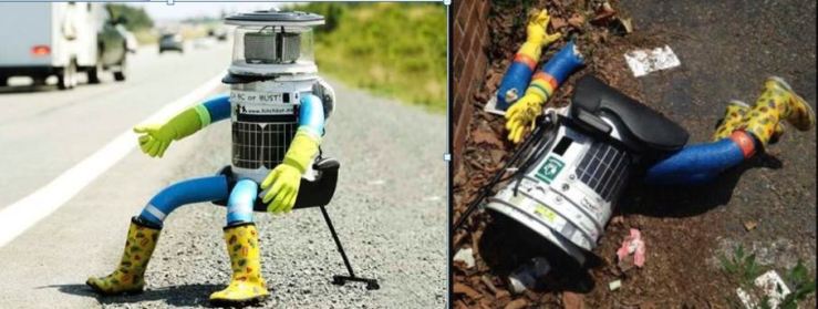 HitchBOT before and after